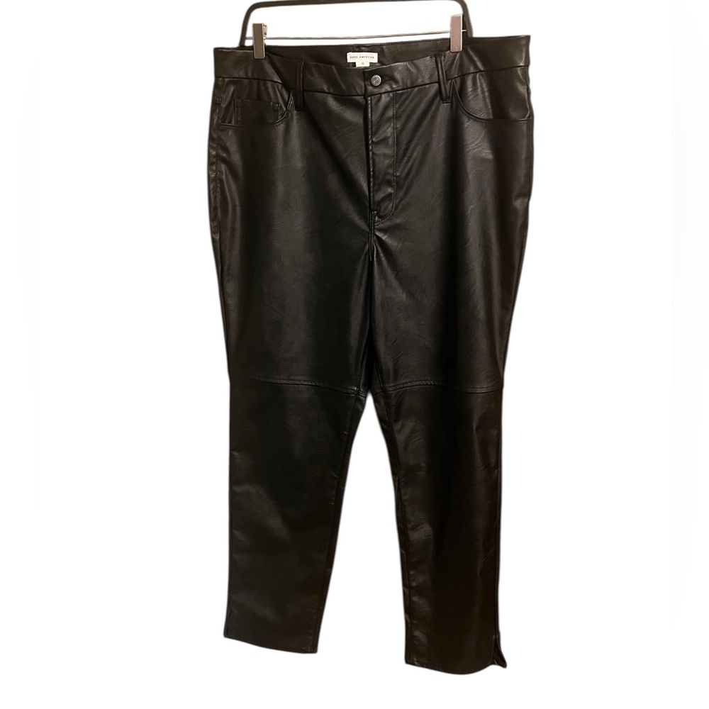 Good American Faux Leather Black pants Size 16